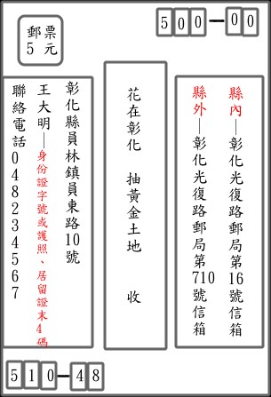 信封正面範例2